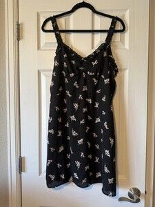 Emory Park Cami Dress W/ Ruffle Straps Size L Floral Pattern
